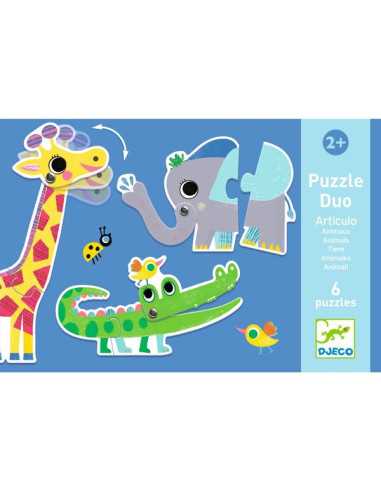 Puzzles duo articulo Animaux, Djeco