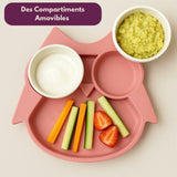 Assiette compartimentée Hibou Elia menthe, Choo family