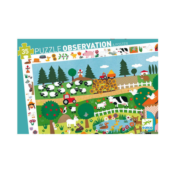 Puzzle observation Ferme 35 pièces, djeco