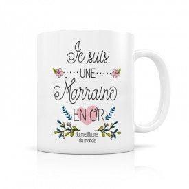 Mug Marraine en or, Créa Bisontine