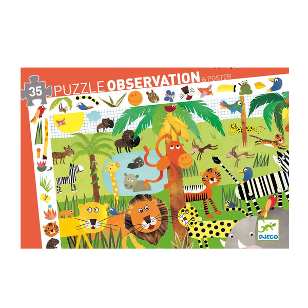 Puzzle observation Jungle 35 pièces, Djeco