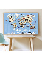 Poster de stickers Animaux du monde, Poppik