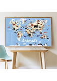 Poster de stickers Animaux du monde, Poppik