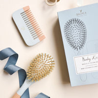 Kit bébé brosse et peigne bois,Bachca