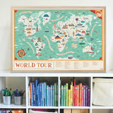 Poster de stickers Tour du monde, Poppik